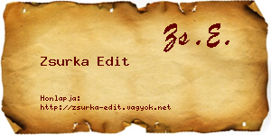Zsurka Edit névjegykártya
